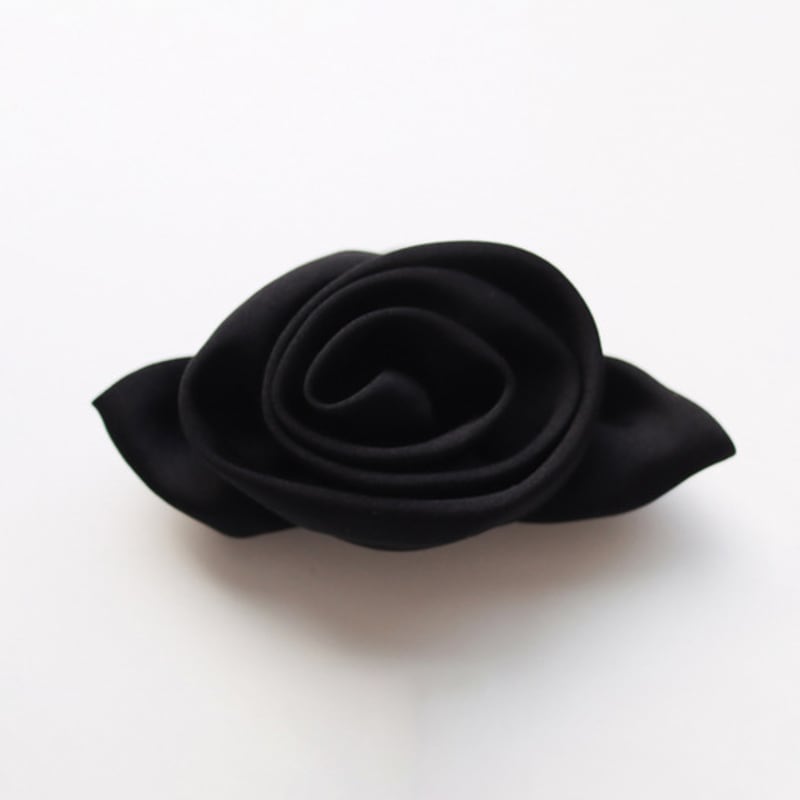 OVLA Rose Chou with Leaves Hair Tie_black HT007
