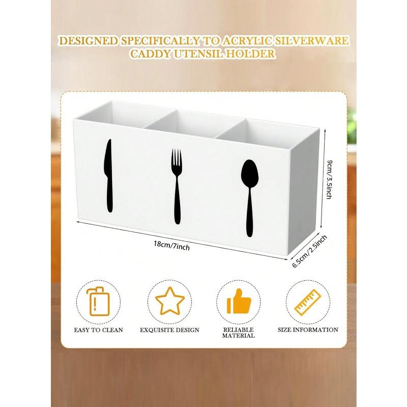 Multi-Function Kitchen Utensil Organizer - Space-Saving Plastic Cutlery Holder, Can Store Spoons, Knives And Forks, Durable