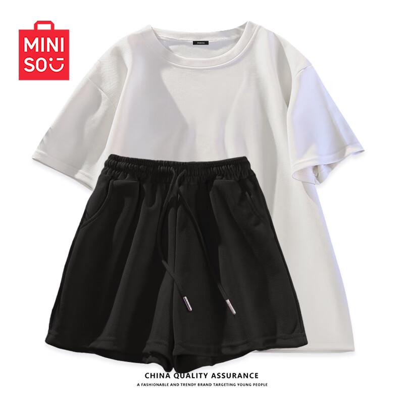 

MINISO Women s Summer Cotton Short Sleeve & Shorts Set XL