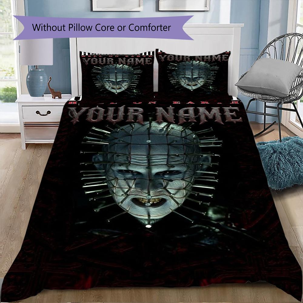 Custom Name Hellraiser Pattern Bedding uilt Set uilt Cover Pillowcase Home Decoration Birthday Gift (1*duvet cover+2*pillowcase without core)