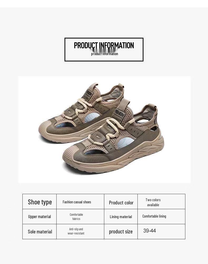 Men's Summer Closed-Toe Non-Slip Casual Sandals: Breathable, Wear-Resistant Beach & Water Shoes