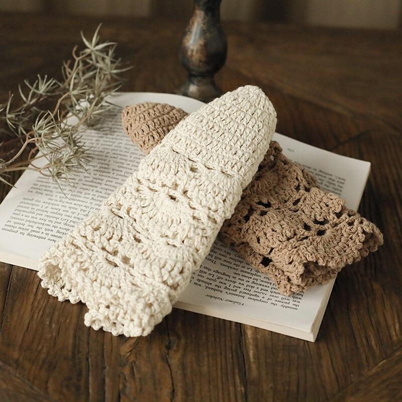 Elegante handgehäkelte Baskenmütze aus Baumwolle, gestrickt, Baotou-Malermütze, Krempe für Damen, hohle Mütze