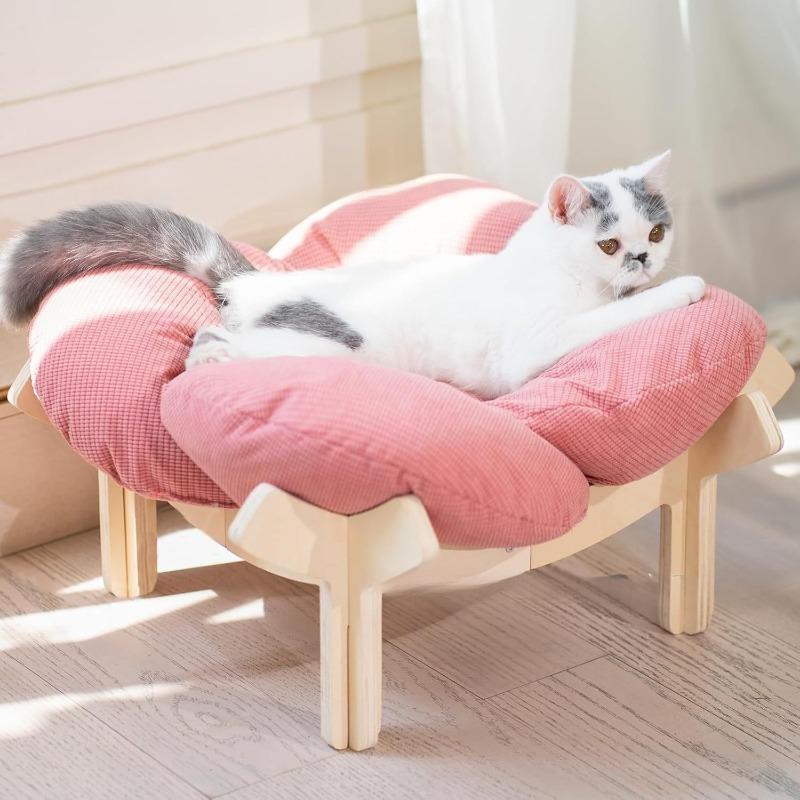 Wooden cat litter indoor pet small sofa bed small climbing frame removable cat litter