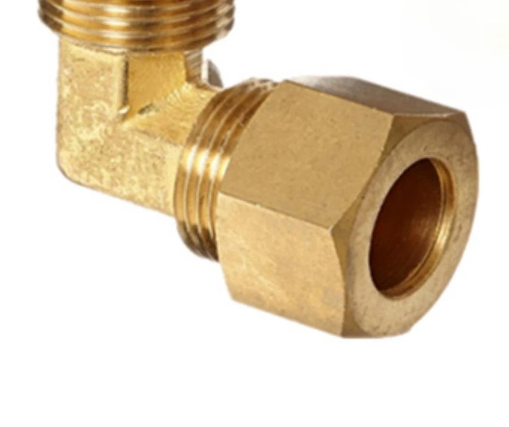 Kolanko Proste 1/8" 1/4" 3/8" 1/2" NPT Gwint Męski x 3/16 1/4 5/16 3/8 1/2 5/8 Cala Rura Złączka Kompresyjna Mosiężna Armatura Gaz Paliwo Woda
