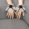 Elegant Ribbon Lace Wrist Cuff False Sleeves Bowknot Jabot Costume Accessory Ribbon Ruffled Brim Crosses Wristband