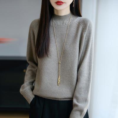 Sweater for Women Autumn Winter Thickened Pullover Warm Knitted Solid Color Stretchy Long Sleeve Oversize Jumper Tops