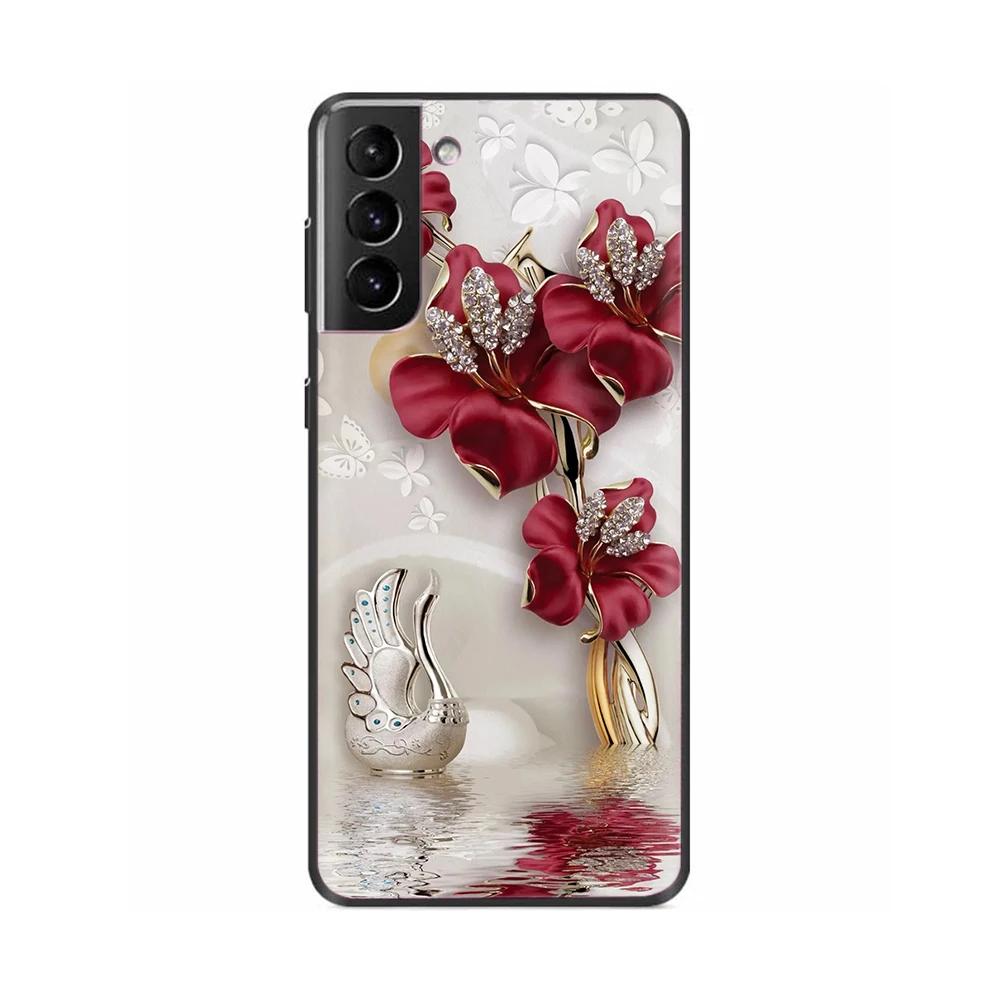 For Samsung S22 Ultra Phone Case Cute Panda Funda For Samsung Galaxy S22 Plus S 22 Ultra Cover Liquid Silicone Protective Coque
