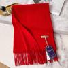 100% Cashmere Winter Design Pashmina Wool Scarf for Women Warm Thick Shawls and Wraps Female Bufanda Echarpe Tassel Muffler
