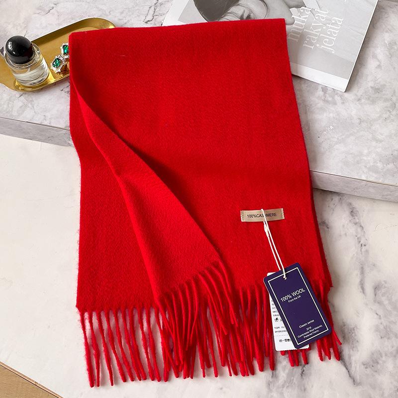 100% Cashmere Winter Design Pashmina Wool Scarf for Women Warm Thick Shawls and Wraps Female Bufanda Echarpe Tassel Muffler
