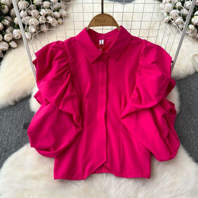 Summer Stylish Puff Sleeves Slim Looking Niche Shirt