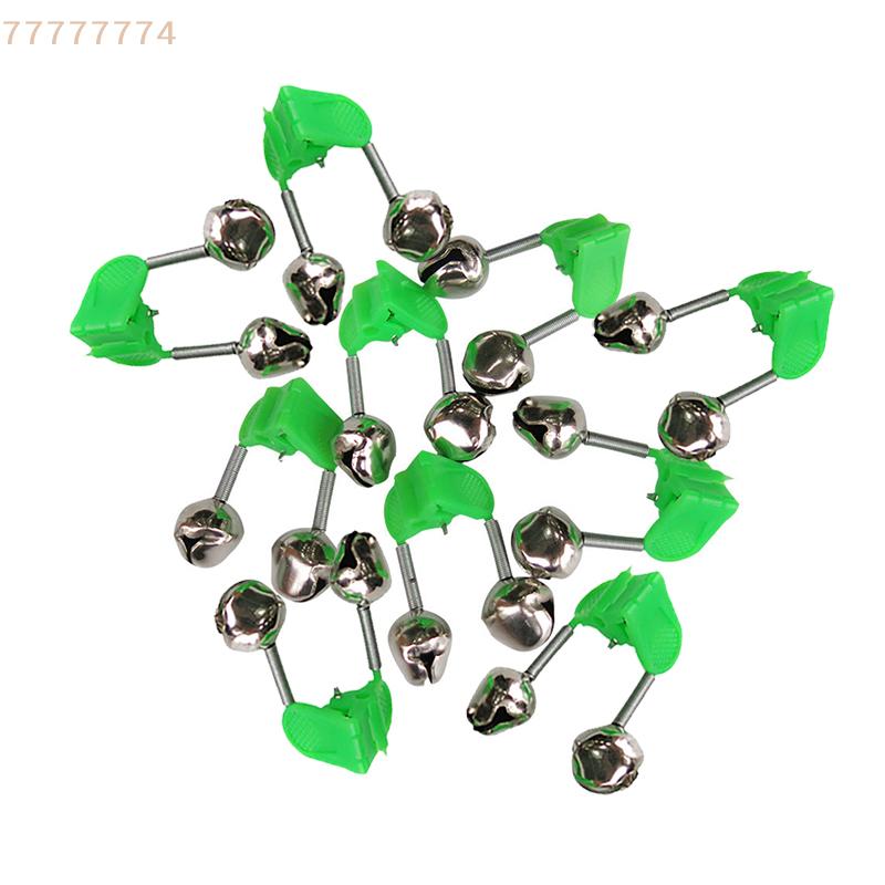 10Pcs Fishing Bite Alarms ABS Rod Bell Clamp Tip Stalk Bells for Fishing Rods Durable Clamp Rod Bell for Angling