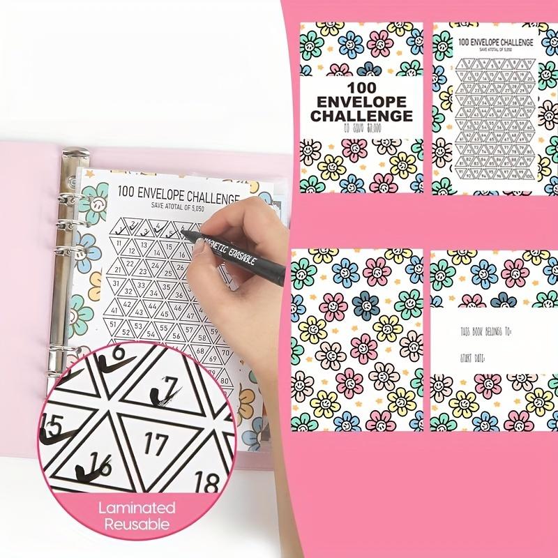 100-Day $5050 Money Saving Challenge Coin Envelope Budget Storage Book - Develop Good Savings Habit, Made of Durable Plastic Material