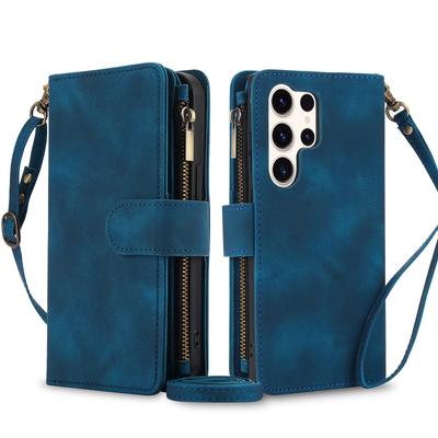 Crossbody Reißverschluss Kartenfach Geldbörse Lederhülle Für Samsung Galaxy S24 Ultra S23 Plus S22 S21 A55 A15 A35 A25 A54 A24 Flip Cover