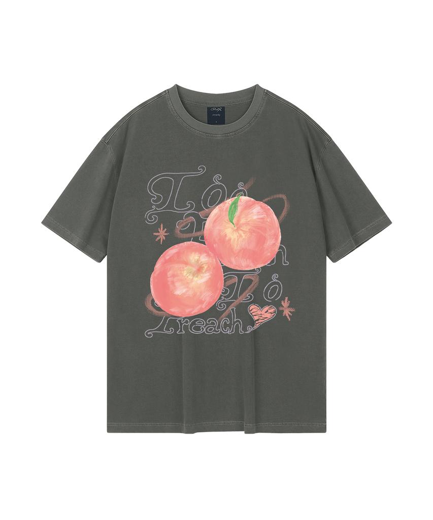 WILDROCK Hollysheesh Too Peach Pigment Oversized Short Sleeve T-Shirt_6 Colors (Crop Included) (Type A)