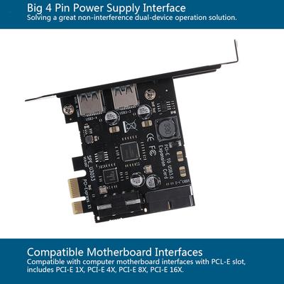 STW PCI E zu USB 3.0 2-Port PCI Express Karte Mini PCI E USB 3.0 Hub Controller Adapter mit internem USB 3.0 19-Pin