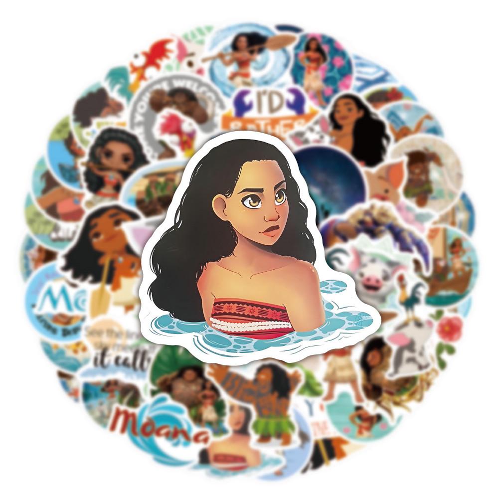 Moana 50pcs Cartoon Paster Decorative Water Bottle Waterproof Sticker Gifts