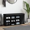 VidaXL Banc à Chaussures, Banquette de Rangement avec Siège, Meuble à Chaussures avec Coussin, Moderne, Noir 102x32x50 cm 835090