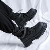 Thick soled men's boots Trendy designer style Daily Office Outdoor Leisure Party Street walking fashion Youth Adult Black Shoes