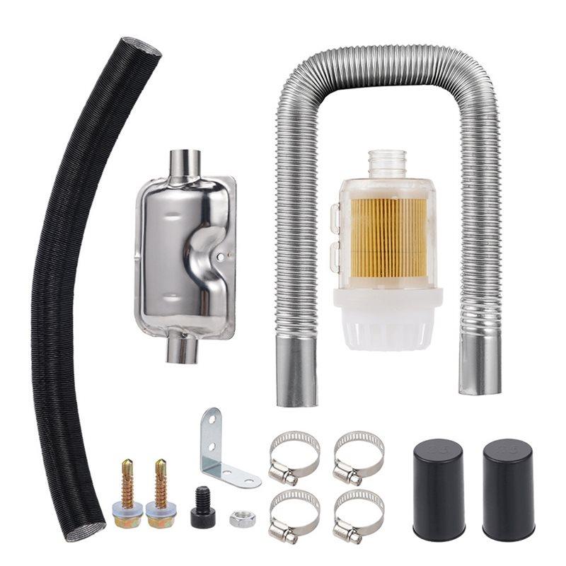 

Universal Parking Heater Exhaust Kit With Air Filter Intake Pipe Set(For 12V/24V/220V)- 2KW/5KW/8KW Power Options
