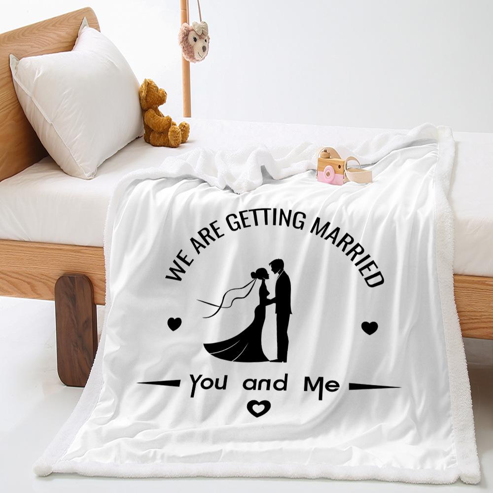 2D Digital Printing Valentine'S Day Thickened Lamb Wool Crystal Fleece Blanket Blanket