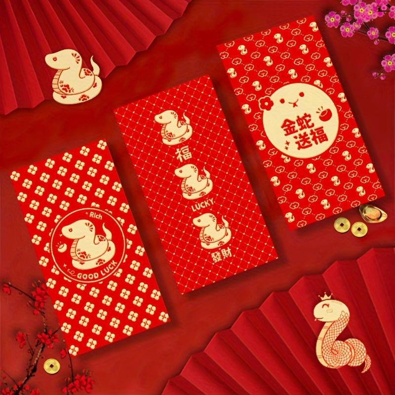 6pcs, 2025 Red Envelope Chinese New Year ,  Envelope for Money, Hongbao, Used for Weddings, Valentine's Day, Thanksgiving Gift.