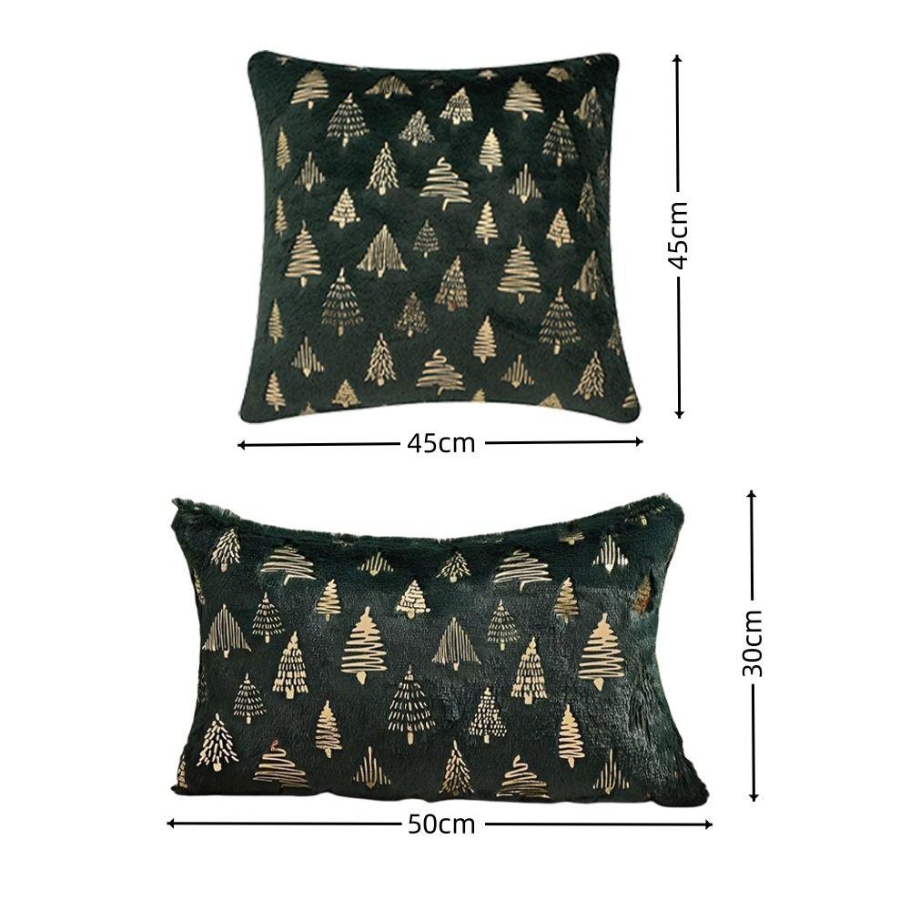 New Foil Print Plush Pillowcases Soft Decorative Throw Cover Sofa Accessories Christmas Tree Pattern Case Home Decor