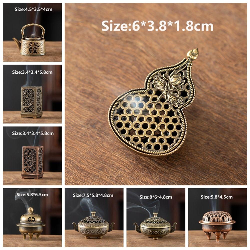 Retro Brass Material Incense Burner Metal Construction New Chinese Style Aromatherapy Holder Xiangyun Incense Holder Gift