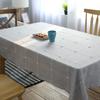 Tablecloth Cotton Linen Stripe Resistant Dust-Proof Soft Table Cover for Kitchen Dinning Wedding Tabletop Decoration Rectangular