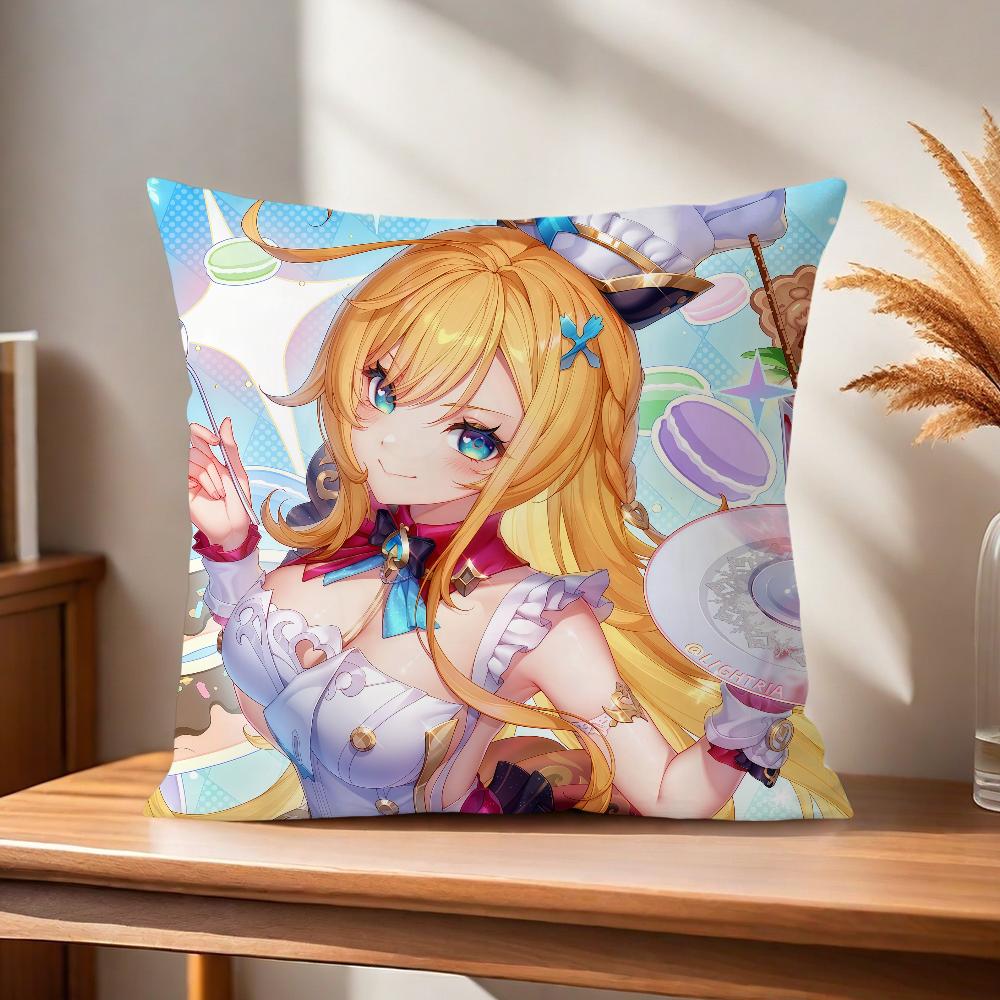 Game Comfortable Soft Pillow Case for Sofa Fanart Escoffier Genshin Living Room Home Office Decor Protective Covers
