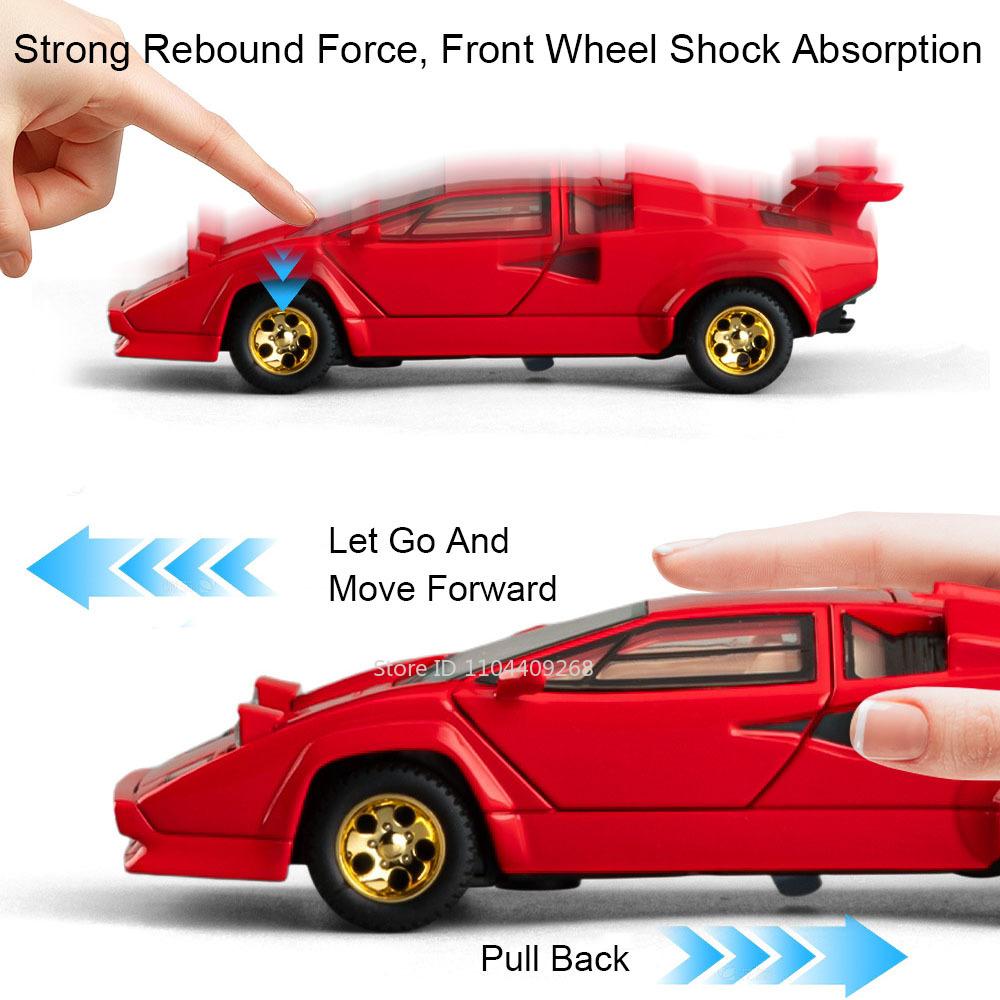 Scale 1:32 Countach LP500S LP770 Model Car Toy Alloy Diecast Doors Opened Pull Back Vehicles Models for Children's Toys