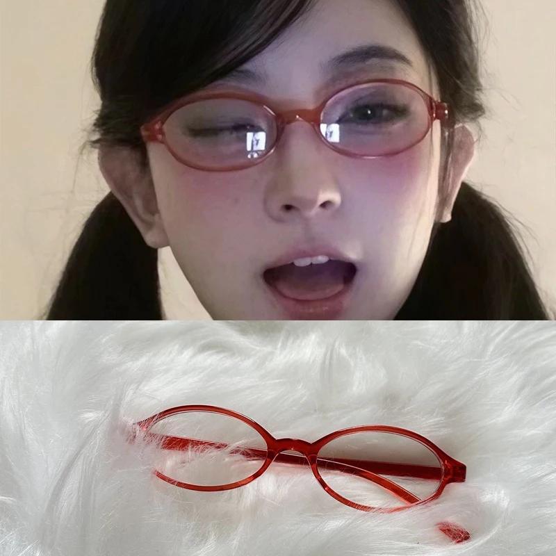 Vintage Little Square Frame Glasses Women Y2K Retro Anti-blue Light Eyeglasses Red Green Computer Spectacle Eyewears Goggles