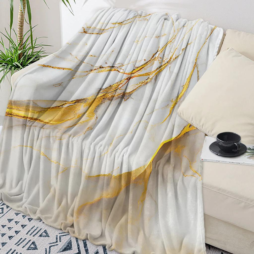 Beautiful Teal Marble Pattern Flannel Blanket Warm Soft Sofa Blanket Winter Sheet Bedspread Camping Travel Blanket