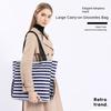 Foldable Women Tote Shoulder Bag Large Capacity Beach Grocery Bag Striped Handbag  Travel Bag