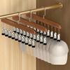 Closet Organizer with 10 Clips - Space Saving Hanging Closet Organizer, Saving Hat Scarf Clothespins for Jeans Skirts Socks Pant Hangers with Clips