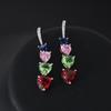 Luxury Zircon Heart Tassel Earrings: High-End European and American Design for Summer