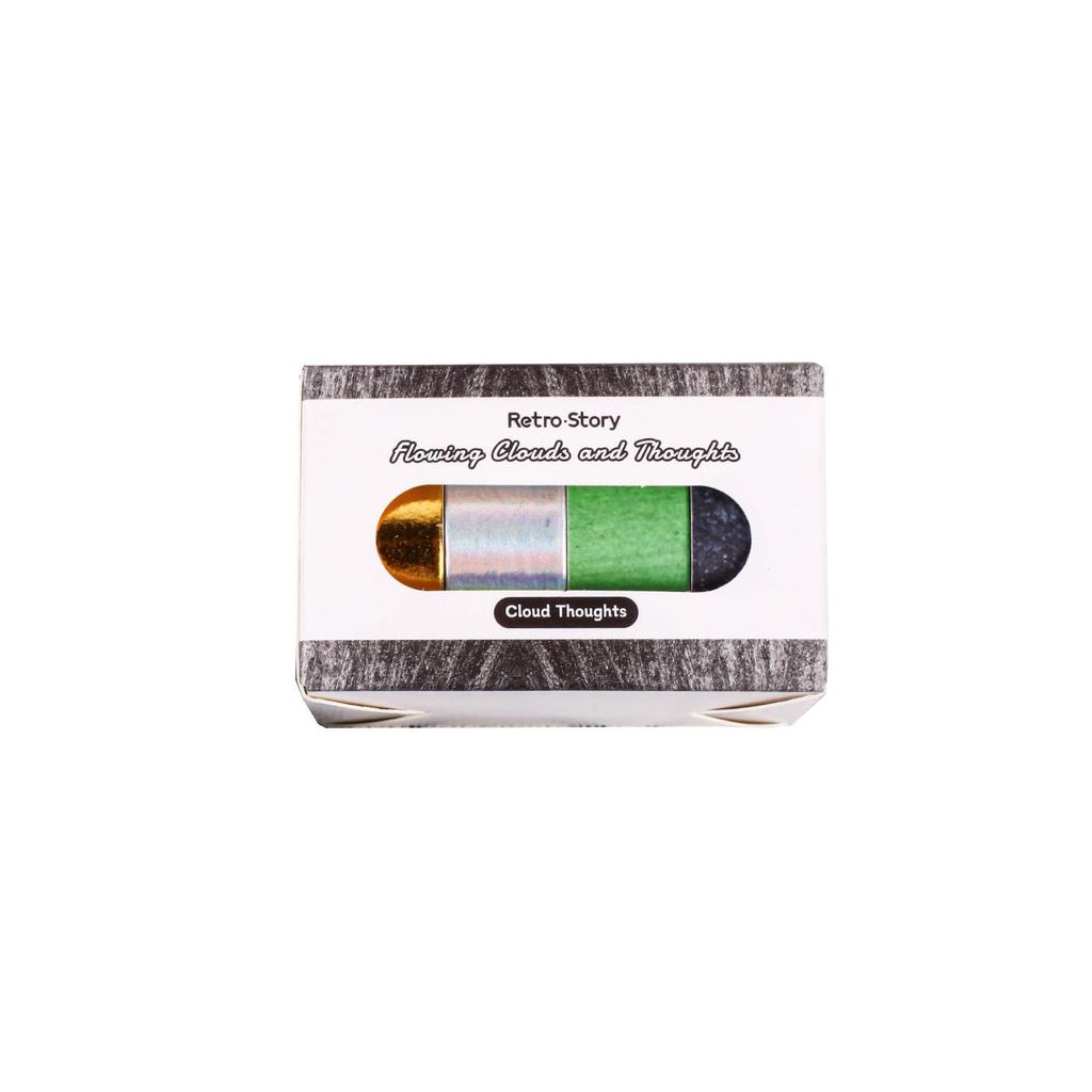 RetroStory Laser Collage Journal Washi Tape & Decorative Stickers - High Adhesion, 4 Roll Set