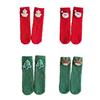 1 Pair Plush Christmas Socks with Non-Slip Grip Festive Holiday Floor Socks Soft Warm Fleece Stockings Gifts for Kids Adults
