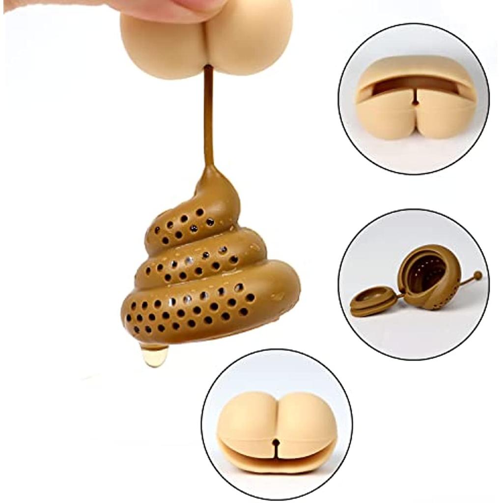 Funny Tea Infuser Gag Gift Poop Tea Filter For White Elephant Gift Exchange Tea Strainer