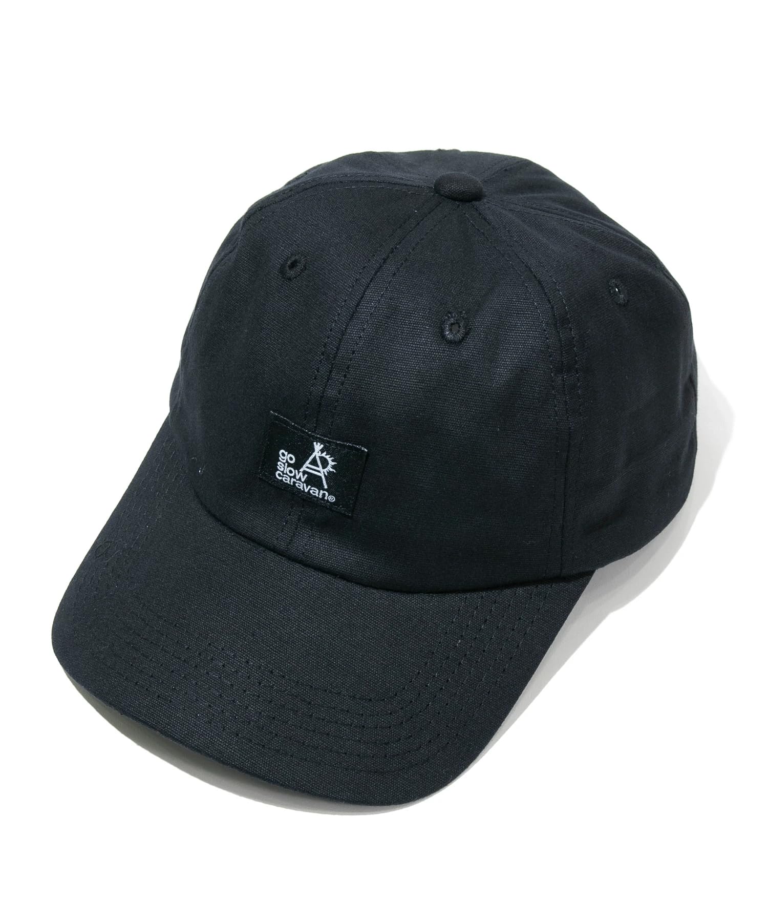 

[go slow caravan] 342901 Light Canvas Logo BB Cap, Black, Free Size