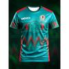 Men Mexico National Soccer Jersey Aztec Tribal Pattern 3D Print Short Sleeve Football Shirt Breathable Sport Fan Training Tops
