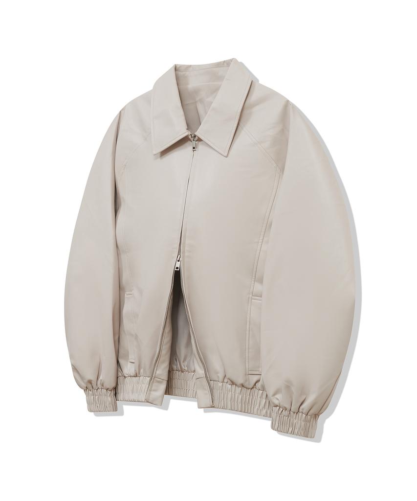 Standarderror 87-Stan058 Raglan Leather Blouson Jacket Ivory
