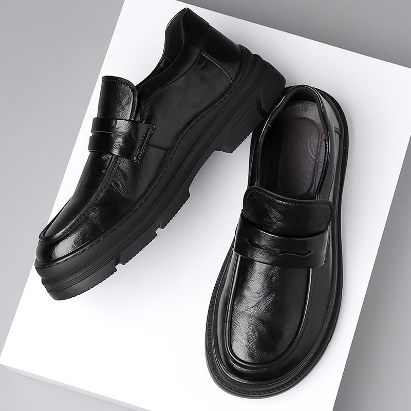 Men's Trends Leather Loafers Shoes Men's Formal Party Business Negotiation Social Office Shoes Comfort Round Toe Shoes