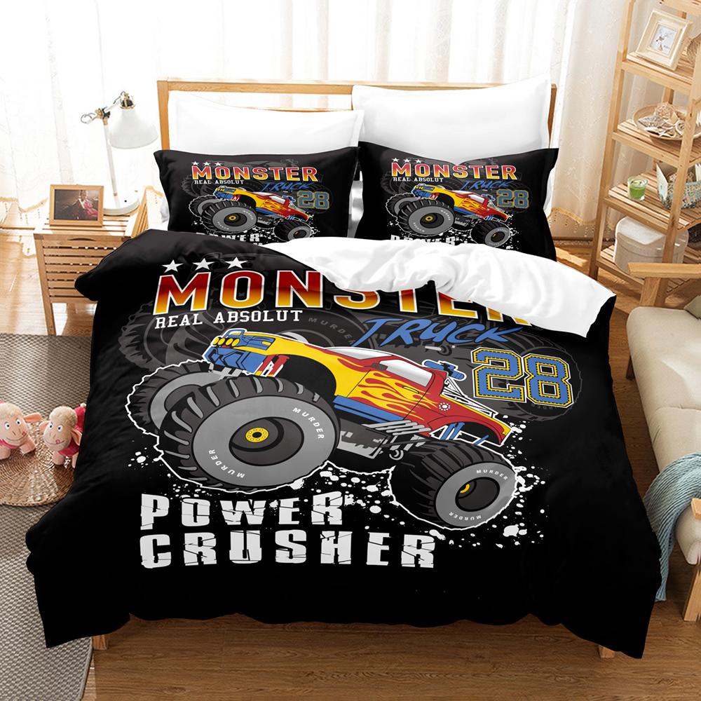 3D Classic Car Series Bedding Set Cartoon Car Theme Duvet Cover and Pillow Case 2/3 Pieces AU140 * 210 Quick Drying Home Decoration