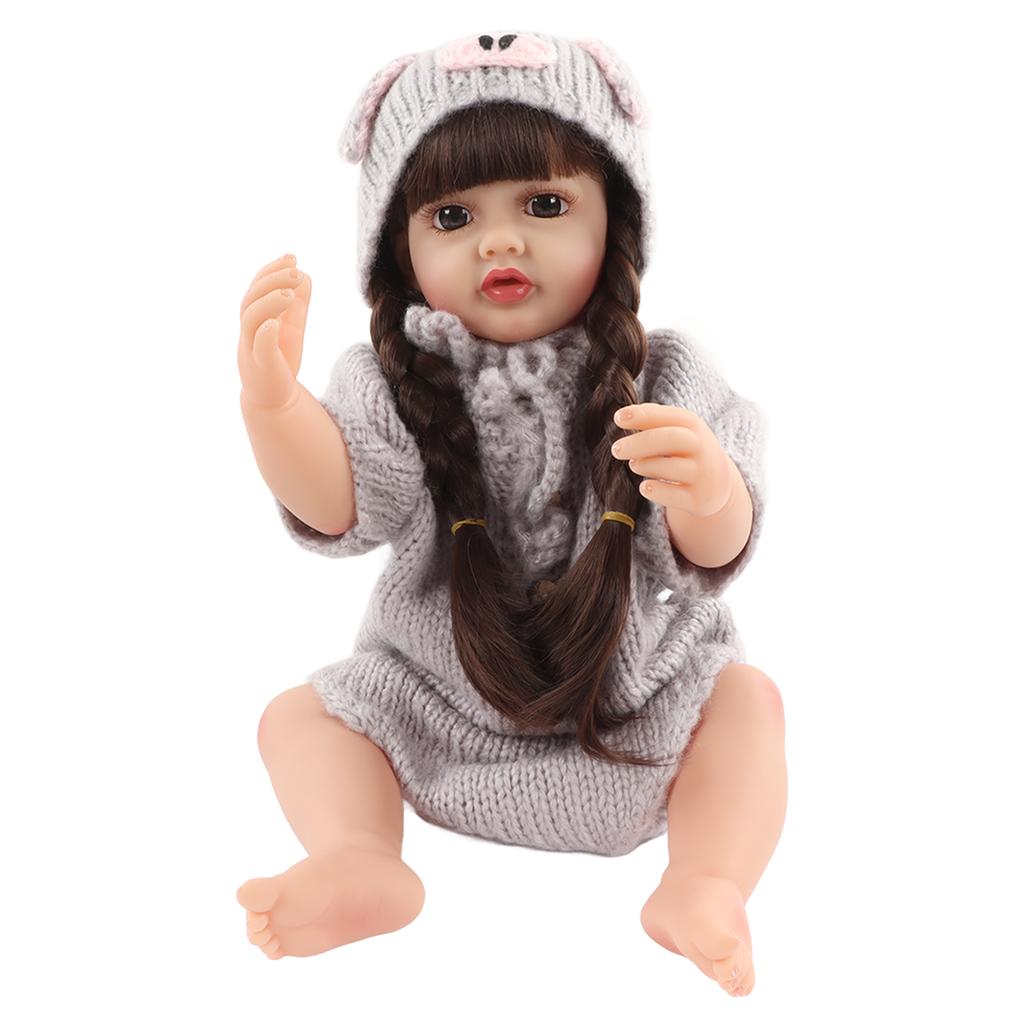 22 Inch Lifelike Newborn Baby Doll Full Body Silicone Handcrafted Newborn Baby Doll Set with