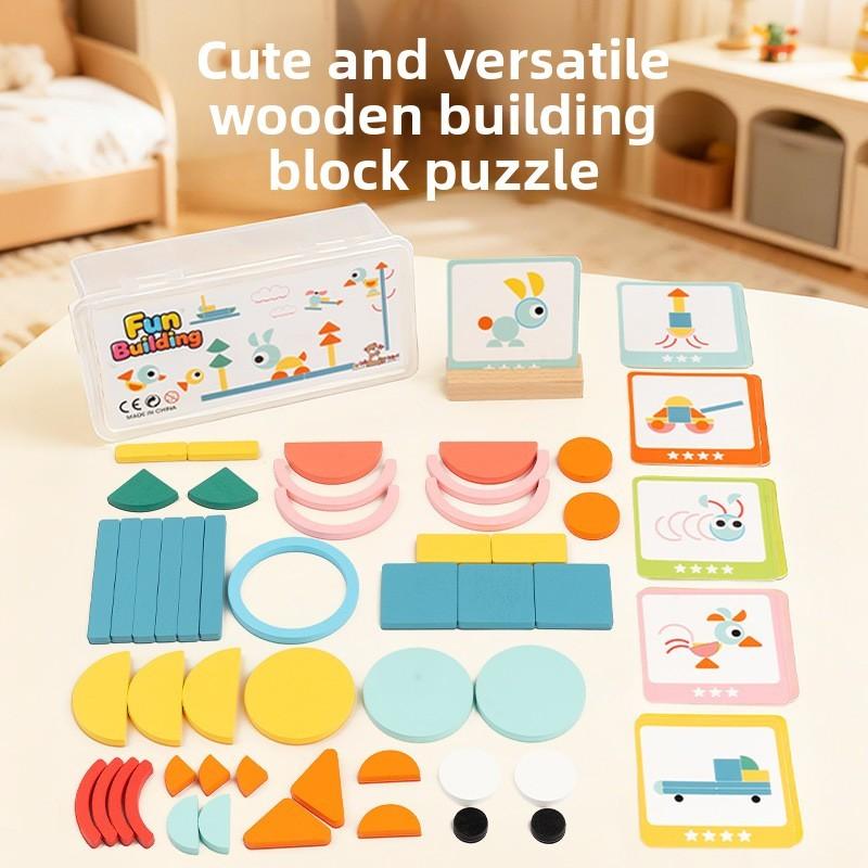 Geometric Shape Wooden Puzzle Toy For Early Education Kids Learning Fun