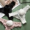Women Lace Mesh Cotton Thongs Panties Sexy Rabbit Tail Waist Vintage Lingerie for Women Comfortable Underwear