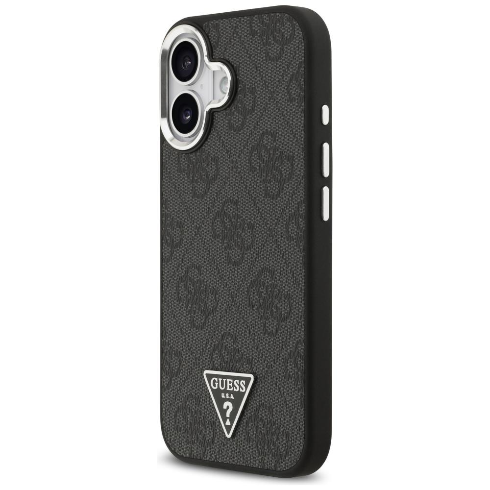 Guess 4G Triangle Logo MagSafe case for iPhone 17 black silver