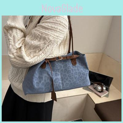 Pu Leopard Print Shoulder Bag For Women With Belt Decor For Daily Casual Use