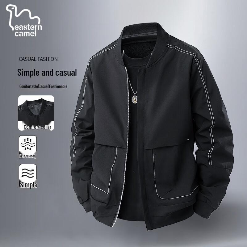 EASTERN CAMEL Men s Casual Baseball Collar Bomber Jacket L