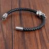 Hyperbole Men Jewelry Black Braided Leather Bracelets Men Stainless Steel Leahter Bracelets Cool Skull Bracelets Men Bracelet